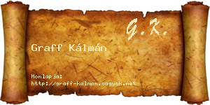 Graff Kálmán névjegykártya